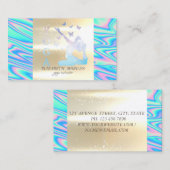 エレガント金ゴールドホログラフィックウォムンヨガインストラクター 名刺 (正面/裏面)