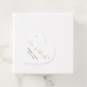 エレガント金ゴールドホワイトシック結婚スクリプト フェイバータグ (インサイチュ)