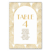 エレガント金ゴールドホワイトジオメトリックアールデコ結婚 テーブルナンバー (正面)