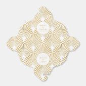 エレガント金ゴールドホワイトジオメトリックアールデコ結婚 フェイバーボックス (折り畳みなし)