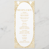 エレガント金ゴールドホワイトジオメトリックアールデコ結婚 プログラム (裏面)