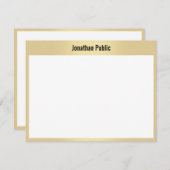 エレガント金ゴールドホワイトテンプレートトレンディーモダンデザイン ノートカード (正面/裏面)