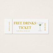 エレガント金ゴールドホワイトバー結婚のドリンク券 (正面)