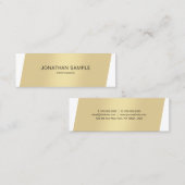 エレガント金ゴールドホワイトミニマルモダンプロフェッショナル スキニー名刺 (正面/裏面)