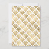 エレガント金ゴールドホワイト1920s Deco Frame結婚's 招待状 (裏面)