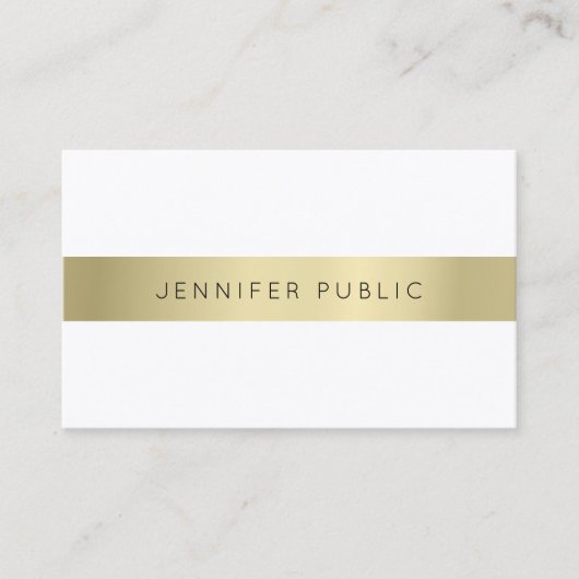 エレガント金ゴールドホワシンプルイト 名刺 (正面)