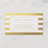 エレガント金ゴールドホワストライプイト – シックとスタイリッシュ 名刺 (裏面)