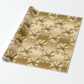 エレガント金ゴールドボウズグラムクリスマス ラッピングペーパー (アンロールド)