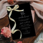 エレガント金ゴールドボウ50と素晴らしい誕生日招待状 招待状