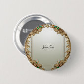 エレガント金ゴールドボ華美タン 缶バッジ (正面&裏面)