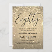 エレガント金ゴールドマイルストーン誕生日招待状 招待状 (正面)