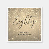 エレガント金ゴールドマイルストーン誕生日 スタンダードカクテルナプキン (正面)
