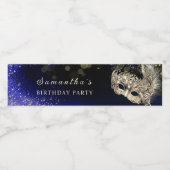 エレガント金ゴールドマスカレードパーティーボトルラベル ペットボトルラベル (シングルラベル)