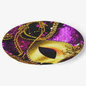 エレガント金ゴールドマスク ペーパープレート (アングル)