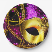 エレガント金ゴールドマスク ペーパープレート (正面)