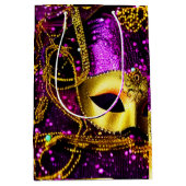 エレガント金ゴールドマスク ミディアムペーパーバッグ (正面)