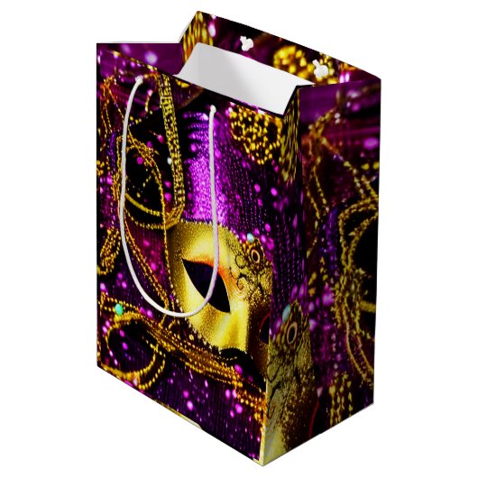 エレガント金ゴールドマスク ミディアムペーパーバッグ (裏面アングル)