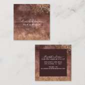 エレガント金ゴールドマーブルシモダンックサロン事業 スクエア名刺 (正面/裏面)