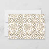 エレガント金ゴールドマ結婚ダラの応答RSVPカード 出欠カード (裏面)