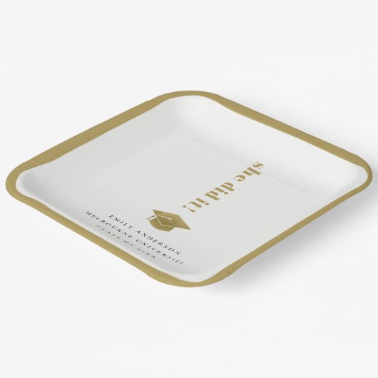 エレガント金ゴールドミニマルタイポグラフィ目盛りキャップ ペーパープレート (傾斜あり)