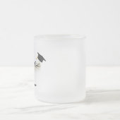 エレガント金ゴールドミニマル卒業学校名 フロストグラスマグカップ (中央)