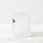 エレガント金ゴールドミニマル卒業学校名 フロストグラスマグカップ (中央)