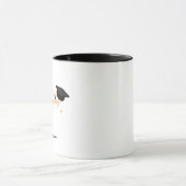 エレガント金ゴールドミニマル卒業学校名 マグカップ (中央)