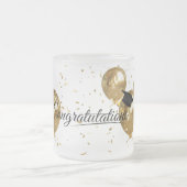 エレガント金ゴールドミニマル卒業研究科 フロストグラスマグカップ (中央)