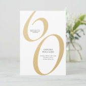 エレガント金ゴールドミニマル60誕生日 招待状 (スタンド正面)