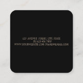 エレガント金ゴールドミュージックノートHeadphone DJ スクエア名刺 (裏面)