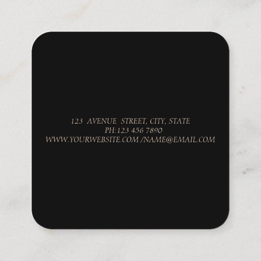 エレガント金ゴールドミュージックノートHeadphone DJ スクエア名刺 (裏面)