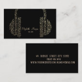 エレガント金ゴールドミュージックノートHeadphone DJ 名刺 (正面/裏面)