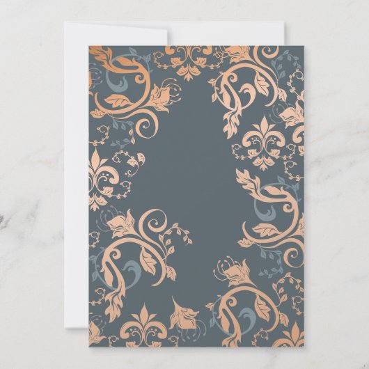 エレガント金ゴールドムスリム結婚式招待状 招待状 (裏面)