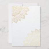 エレガント金ゴールドムスリム結婚式招待状 招待状 (裏面)