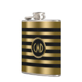 エレガント金ゴールドメタリストライプックの背景 フラスク (左)