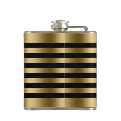 エレガント金ゴールドメタリストライプックの背景 フラスク (裏面)