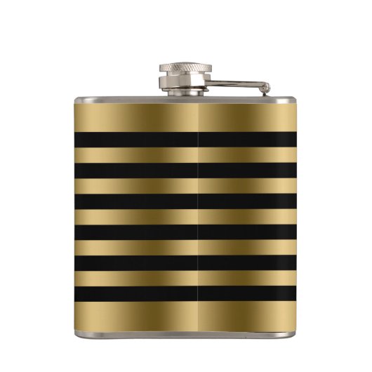 エレガント金ゴールドメタリストライプックの背景 フラスク (裏面)