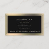 エレガント金ゴールドメタルフレーム名刺 名刺 (裏面)