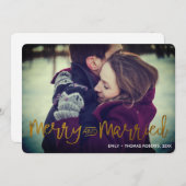 エレガント金ゴールドメリーと新結婚した婚カップル シーズンカード (正面/裏面)