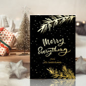 エレガント金ゴールドメリーは黒に満ちている 箔シーズンカード