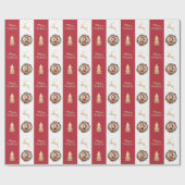 エレガント金ゴールドメリークリスマスカスタムの写真 ラッピングペーパー (フラット)