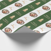 エレガント金ゴールドメリークリスマスカスタムの写真 ラッピングペーパー (角)