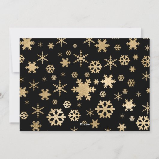 エレガント金ゴールドメリークリスマスカスタム写真コラージュ シーズンカード (裏面)