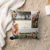 エレガント金ゴールドメリークリスマスフォーフォトコラージュ クッション (ブランケット)