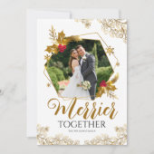 エレガント金ゴールドメリー共に聖降誕祭を祝う シーズンカード (正面)