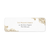 エレガント金ゴールドメリー共に聖降誕祭を祝う ラベル (正面)