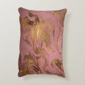 エレガント金ゴールドモダンとバラ金ゴールドの大理石の外観 アクセントクッション (裏面(縦))