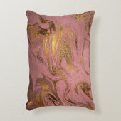 エレガント金ゴールドモダンとバラ金ゴールドの大理石の外観 アクセントクッション (正面(垂直))