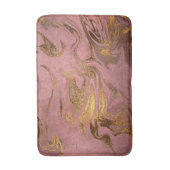 エレガント金ゴールドモダンとバラ金ゴールドの大理石の外観 バスマット (正面縦)