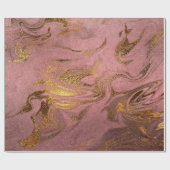 エレガント金ゴールドモダンとバラ金ゴールドの大理石の外観 ラッピングペーパー (フラット)